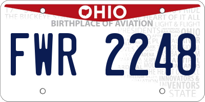 OH license plate FWR2248