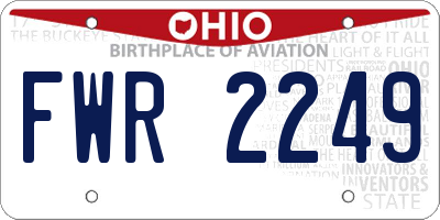 OH license plate FWR2249