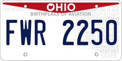 OH license plate FWR2250
