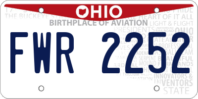 OH license plate FWR2252