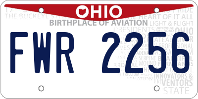 OH license plate FWR2256