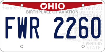 OH license plate FWR2260