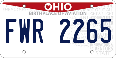 OH license plate FWR2265