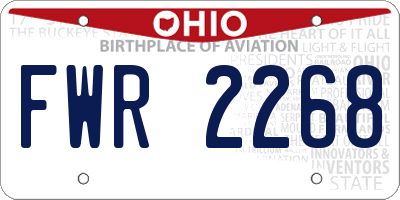 OH license plate FWR2268