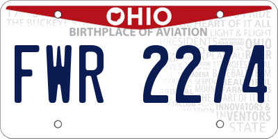 OH license plate FWR2274