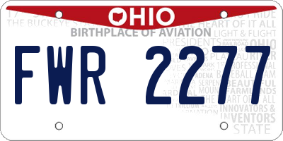 OH license plate FWR2277