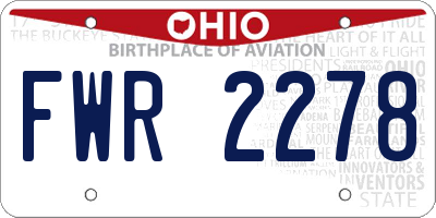 OH license plate FWR2278