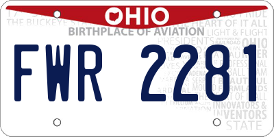 OH license plate FWR2281
