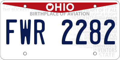 OH license plate FWR2282