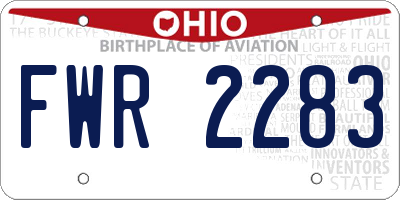 OH license plate FWR2283