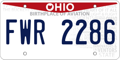 OH license plate FWR2286