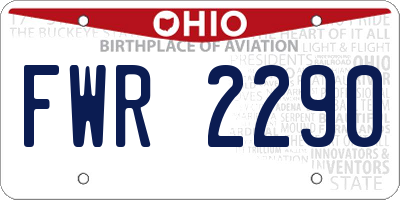 OH license plate FWR2290