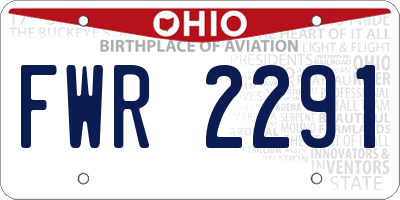 OH license plate FWR2291