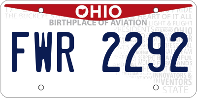 OH license plate FWR2292