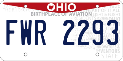 OH license plate FWR2293
