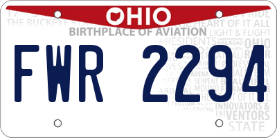 OH license plate FWR2294