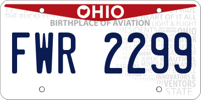 OH license plate FWR2299