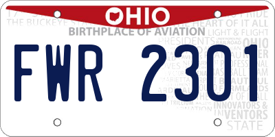 OH license plate FWR2301