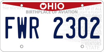 OH license plate FWR2302