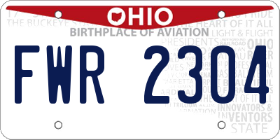 OH license plate FWR2304