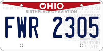 OH license plate FWR2305