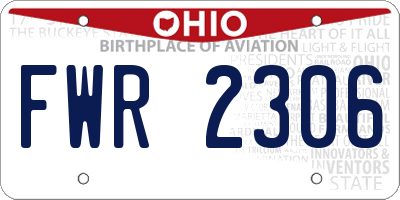 OH license plate FWR2306
