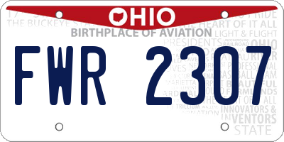 OH license plate FWR2307