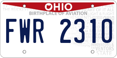 OH license plate FWR2310