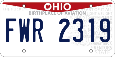 OH license plate FWR2319