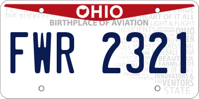 OH license plate FWR2321