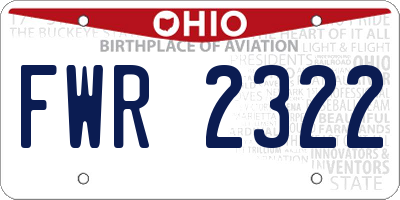 OH license plate FWR2322