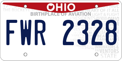 OH license plate FWR2328