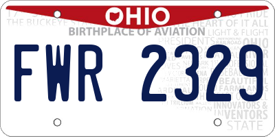 OH license plate FWR2329