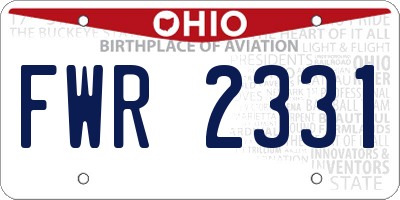 OH license plate FWR2331