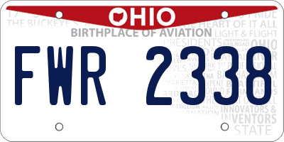 OH license plate FWR2338