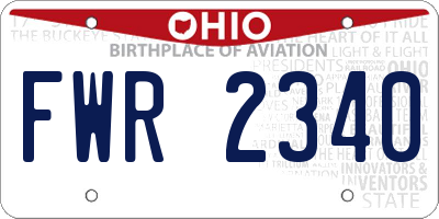 OH license plate FWR2340