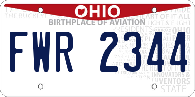 OH license plate FWR2344