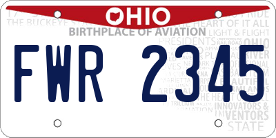 OH license plate FWR2345