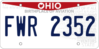 OH license plate FWR2352