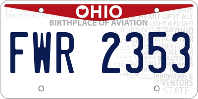 OH license plate FWR2353