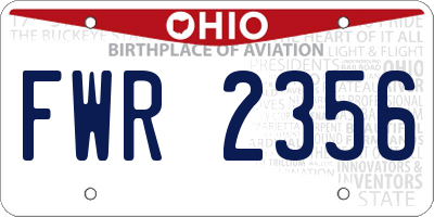 OH license plate FWR2356
