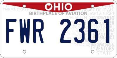 OH license plate FWR2361