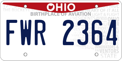 OH license plate FWR2364