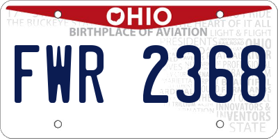 OH license plate FWR2368