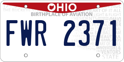 OH license plate FWR2371