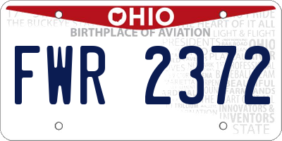 OH license plate FWR2372