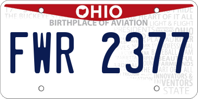 OH license plate FWR2377