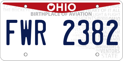OH license plate FWR2382