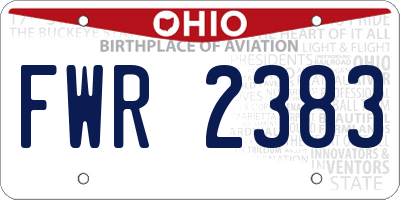 OH license plate FWR2383