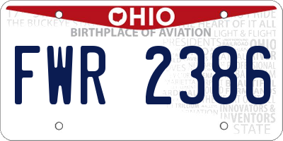 OH license plate FWR2386